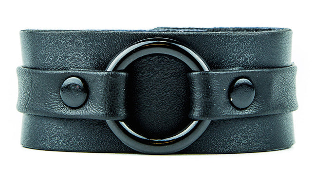 BC804-BS RING STRAP LEATHER BRACELET
