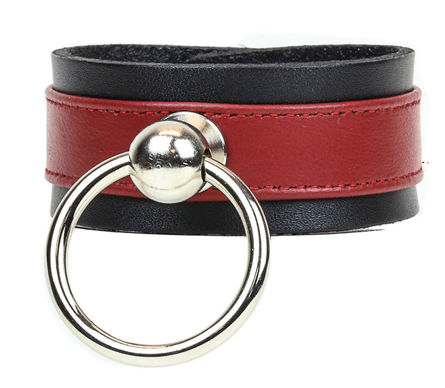 BC805 LARGE RING HOLDER STRAPPED LEATHER BRACELET