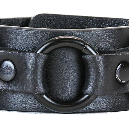 BC806 TRIPLE RING LEATHER BRACELET