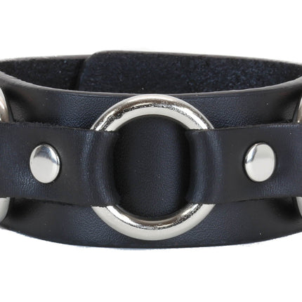 BC806 TRIPLE RING LEATHER BRACELET