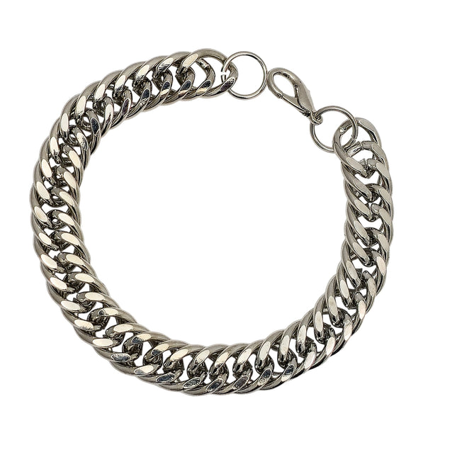 BC991D STEEL DOUBLE CUBAN LINK CHAIN BRACELET