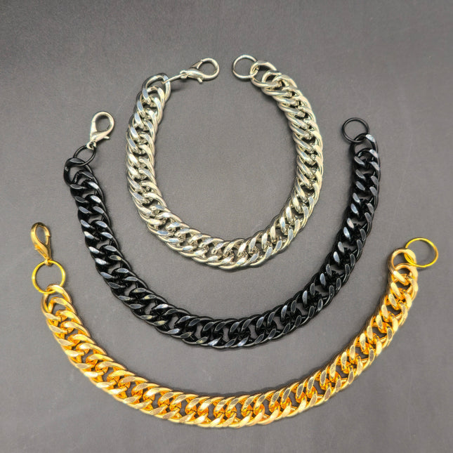 BC991D STEEL DOUBLE CUBAN LINK CHAIN BRACELET