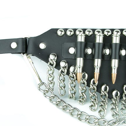 BS109NIC-COP  REAL BULLET CHAIN ROUND STUDDED BOOTSTRAP