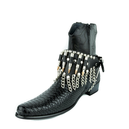 BS109NIC-COP  REAL BULLET CHAIN ROUND STUDDED BOOTSTRAP