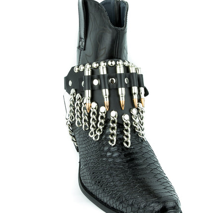 BS109NIC-COP  REAL BULLET CHAIN ROUND STUDDED BOOTSTRAP