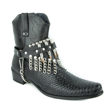 BS109NIC-COP  REAL BULLET CHAIN ROUND STUDDED BOOTSTRAP