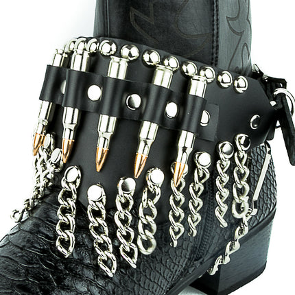 BS109NIC-COP  REAL BULLET CHAIN ROUND STUDDED BOOTSTRAP