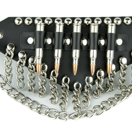 BS109NIC-COP  REAL BULLET CHAIN ROUND STUDDED BOOTSTRAP