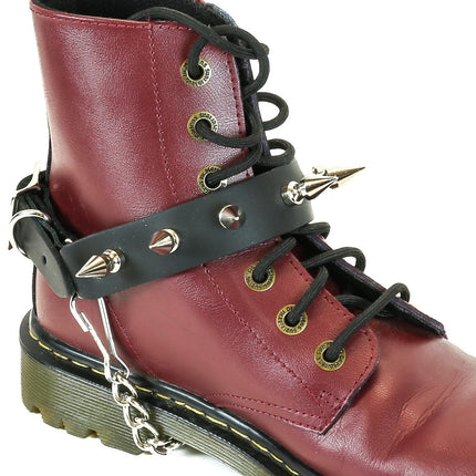 BS126   1" SPIKE GENUINE LEATHER BOOT STRAP