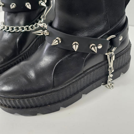 BS126   1" SPIKE GENUINE LEATHER BOOT STRAP