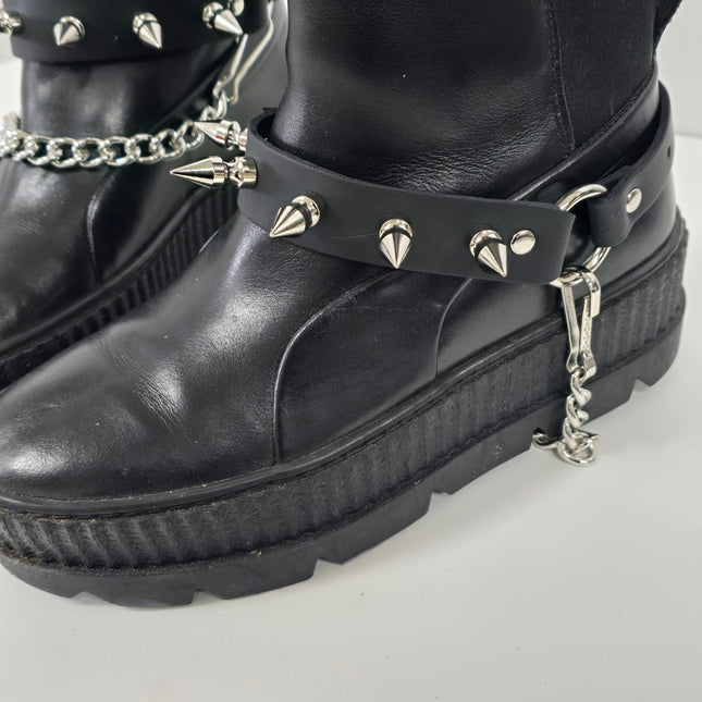 BS126   1" SPIKE GENUINE LEATHER BOOT STRAP