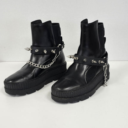 BS126   1" SPIKE GENUINE LEATHER BOOT STRAP