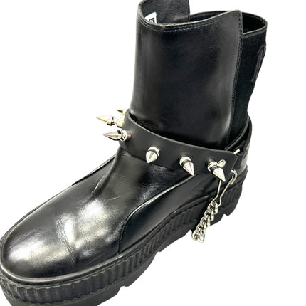 BS126   1" SPIKE GENUINE LEATHER BOOT STRAP