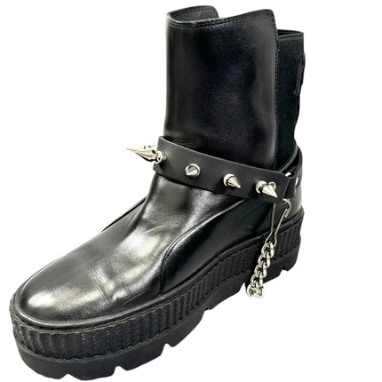 BS126   1" SPIKE GENUINE LEATHER BOOT STRAP