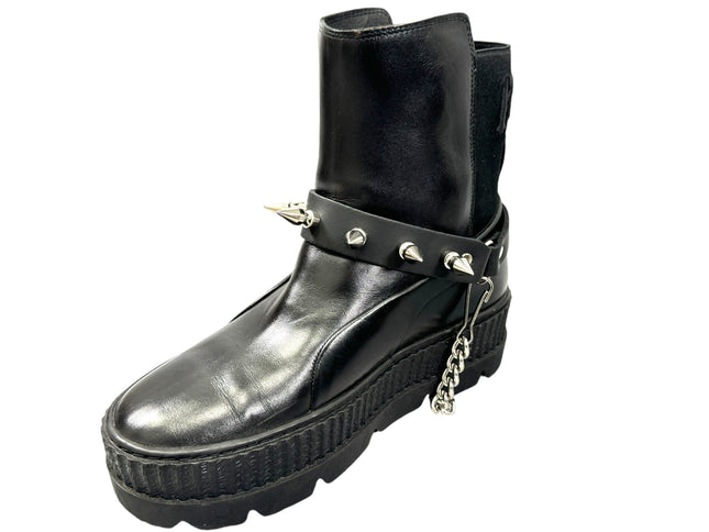 BS126   1" SPIKE GENUINE LEATHER BOOT STRAP