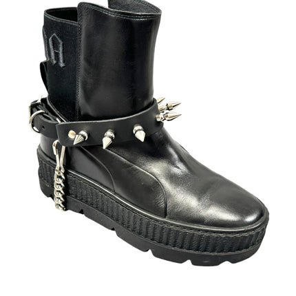 BS126   1" SPIKE GENUINE LEATHER BOOT STRAP