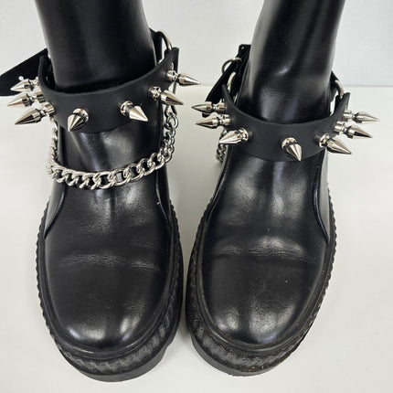 BS126   1" SPIKE GENUINE LEATHER BOOT STRAP