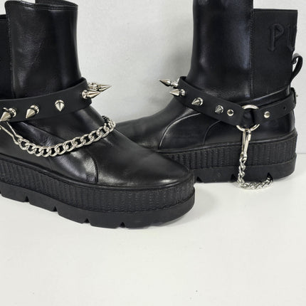 BS126   1" SPIKE GENUINE LEATHER BOOT STRAP