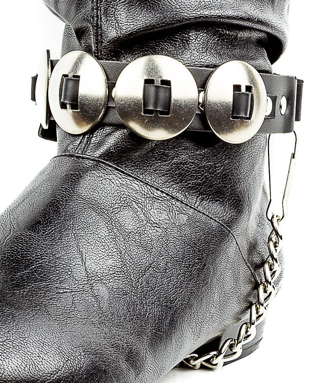 BS163  PLAIN BLANK STEEL CONCHO BOOTSTRAP