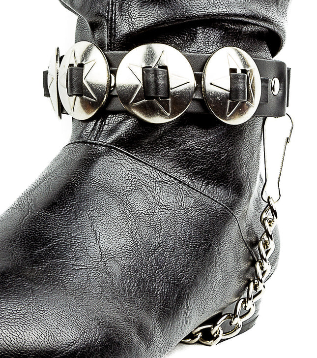BS164 LARGE SILVER STAR CONCHOS BOOTSTRAP