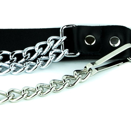 BS165  CHROME CHAIN GENUINE LEATHER  BOOTSTRAP