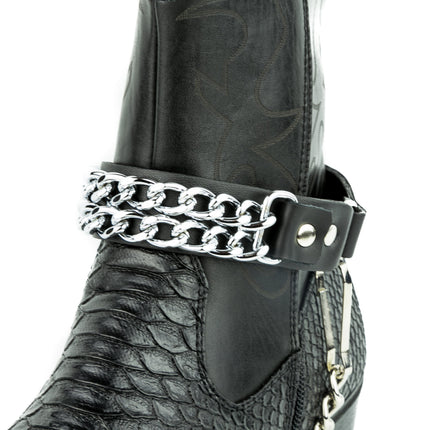 BS165  CHROME CHAIN GENUINE LEATHER  BOOTSTRAP