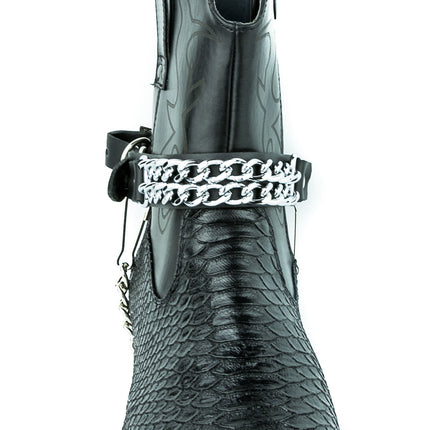 BS165  CHROME CHAIN GENUINE LEATHER  BOOTSTRAP
