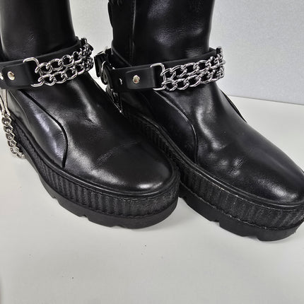 BS165  CHROME CHAIN GENUINE LEATHER  BOOTSTRAP