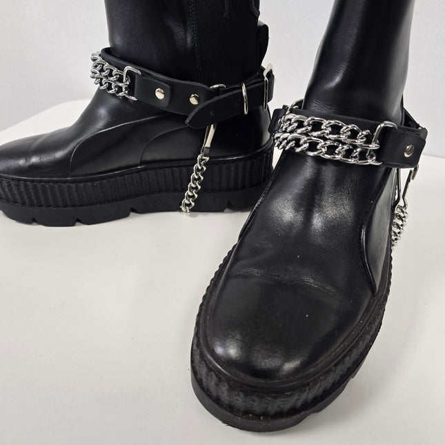 BS165  CHROME CHAIN GENUINE LEATHER  BOOTSTRAP