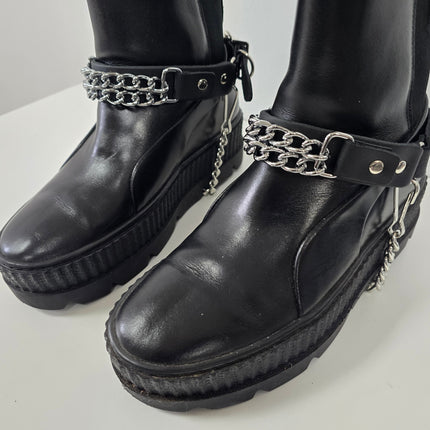 BS165  CHROME CHAIN GENUINE LEATHER  BOOTSTRAP