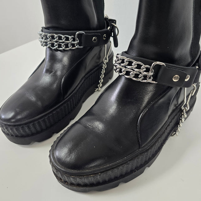 BS165  CHROME CHAIN GENUINE LEATHER  BOOTSTRAP