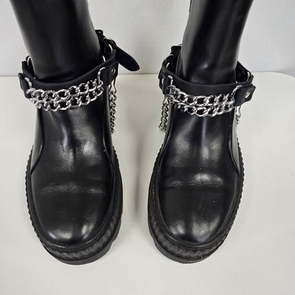 BS165  CHROME CHAIN GENUINE LEATHER  BOOTSTRAP