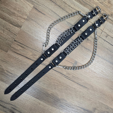 BS165  CHROME CHAIN GENUINE LEATHER  BOOTSTRAP
