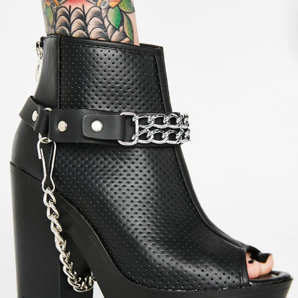 BS165  CHROME CHAIN GENUINE LEATHER  BOOTSTRAP