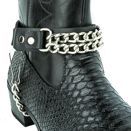 BS165  CHROME CHAIN GENUINE LEATHER  BOOTSTRAP