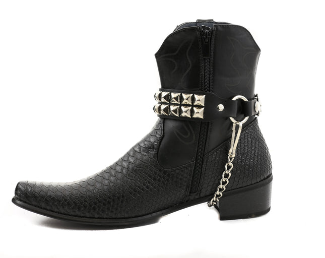 BS210R  2 ROW PYRAMID STUD RING BOOTSTRAP