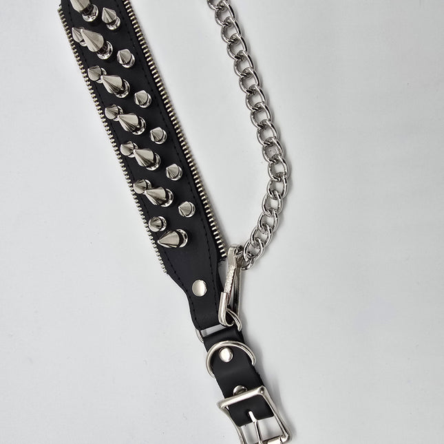 BS231ZIPPER   THREE ROW SPIKE BOOTSTRAP ZIPPER TEETH EDGE