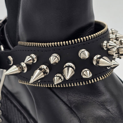 BS231ZIPPER   THREE ROW SPIKE BOOTSTRAP ZIPPER TEETH EDGE