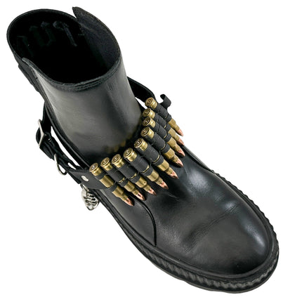 BS336  LINKED  BULLET BOOTSTRAP OVER LEATHER 1 PIECE