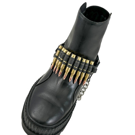 BS336  LINKED  BULLET BOOTSTRAP OVER LEATHER 1 PIECE