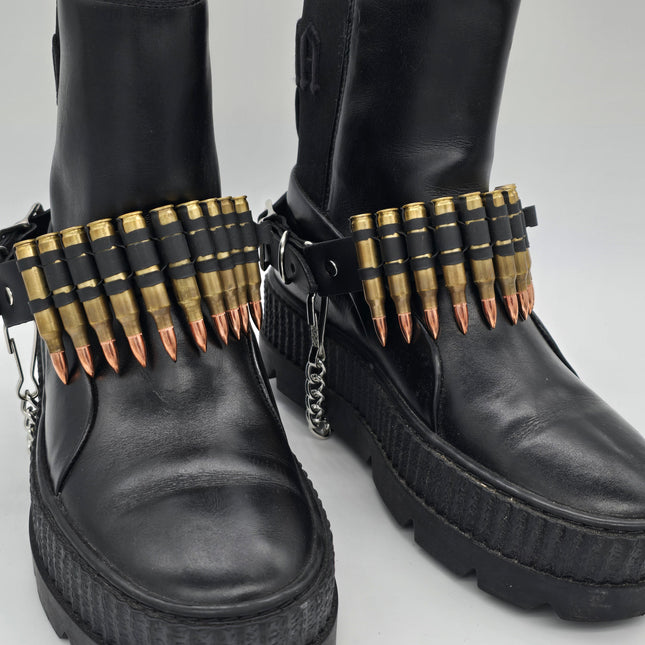 BS336  LINKED  BULLET BOOTSTRAP OVER LEATHER 1 PIECE