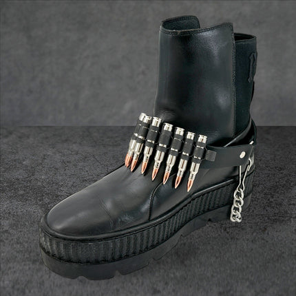 BS336  LINKED  BULLET BOOTSTRAP OVER LEATHER 1 PIECE
