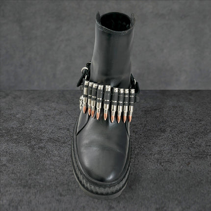 BS336  LINKED  BULLET BOOTSTRAP OVER LEATHER 1 PIECE