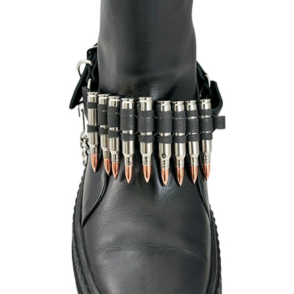 BS336  LINKED  BULLET BOOTSTRAP OVER LEATHER 1 PIECE