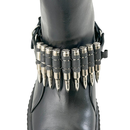 BS336  LINKED  BULLET BOOTSTRAP OVER LEATHER 1 PIECE