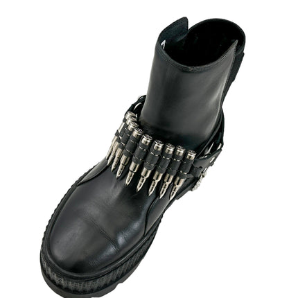 BS336  LINKED  BULLET BOOTSTRAP OVER LEATHER 1 PIECE