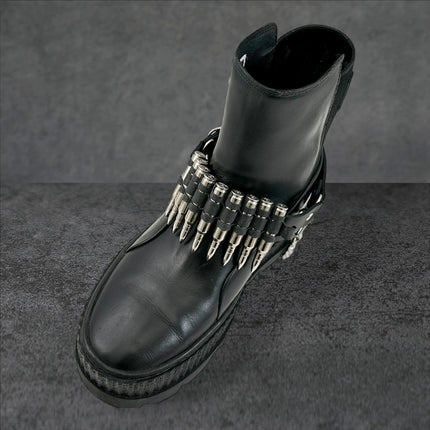 BS336  LINKED  BULLET BOOTSTRAP OVER LEATHER 1 PIECE