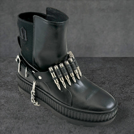 BS336  LINKED  BULLET BOOTSTRAP OVER LEATHER 1 PIECE