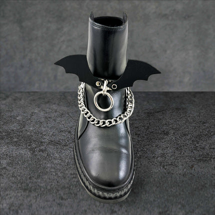 BS342 BAT WING  BONDAGE RING BOOTSTRAP OVER LEATHER