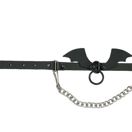 BS342 BAT WING  BONDAGE RING BOOTSTRAP OVER LEATHER